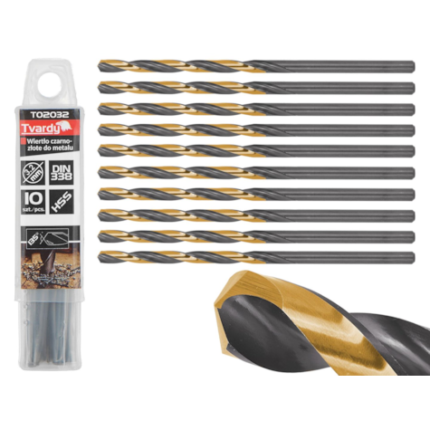 HSS 3.20mm black & gold metal twist drill bit