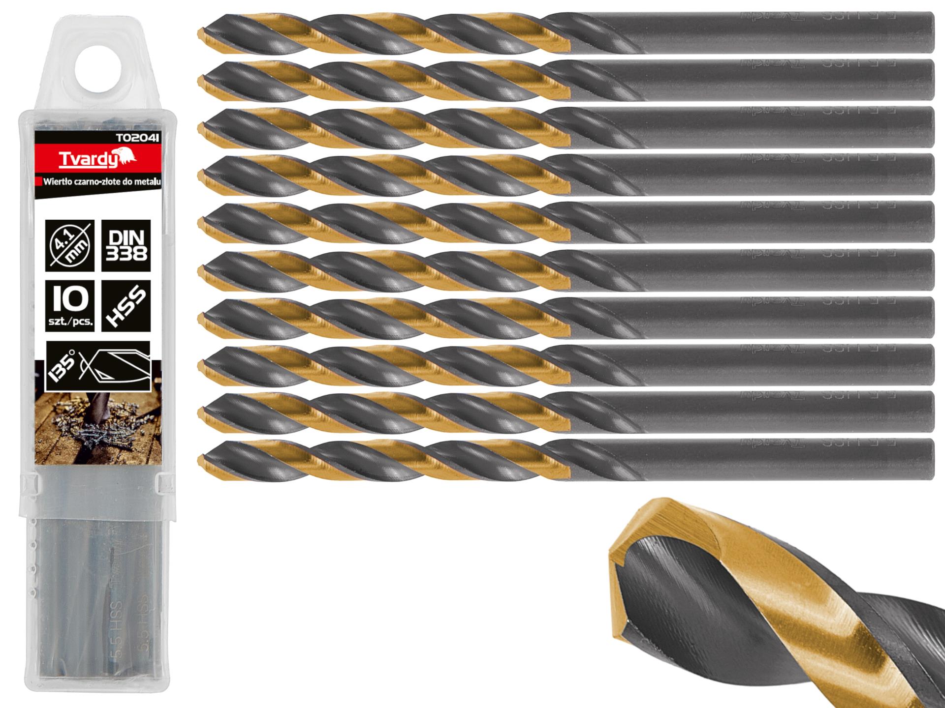 HSS 4.10mm black & gold metal twist drill bit