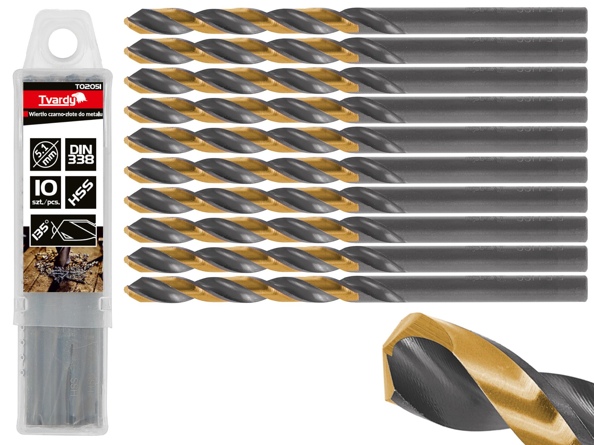 HSS 5.10mm black & gold metal twist drill bit