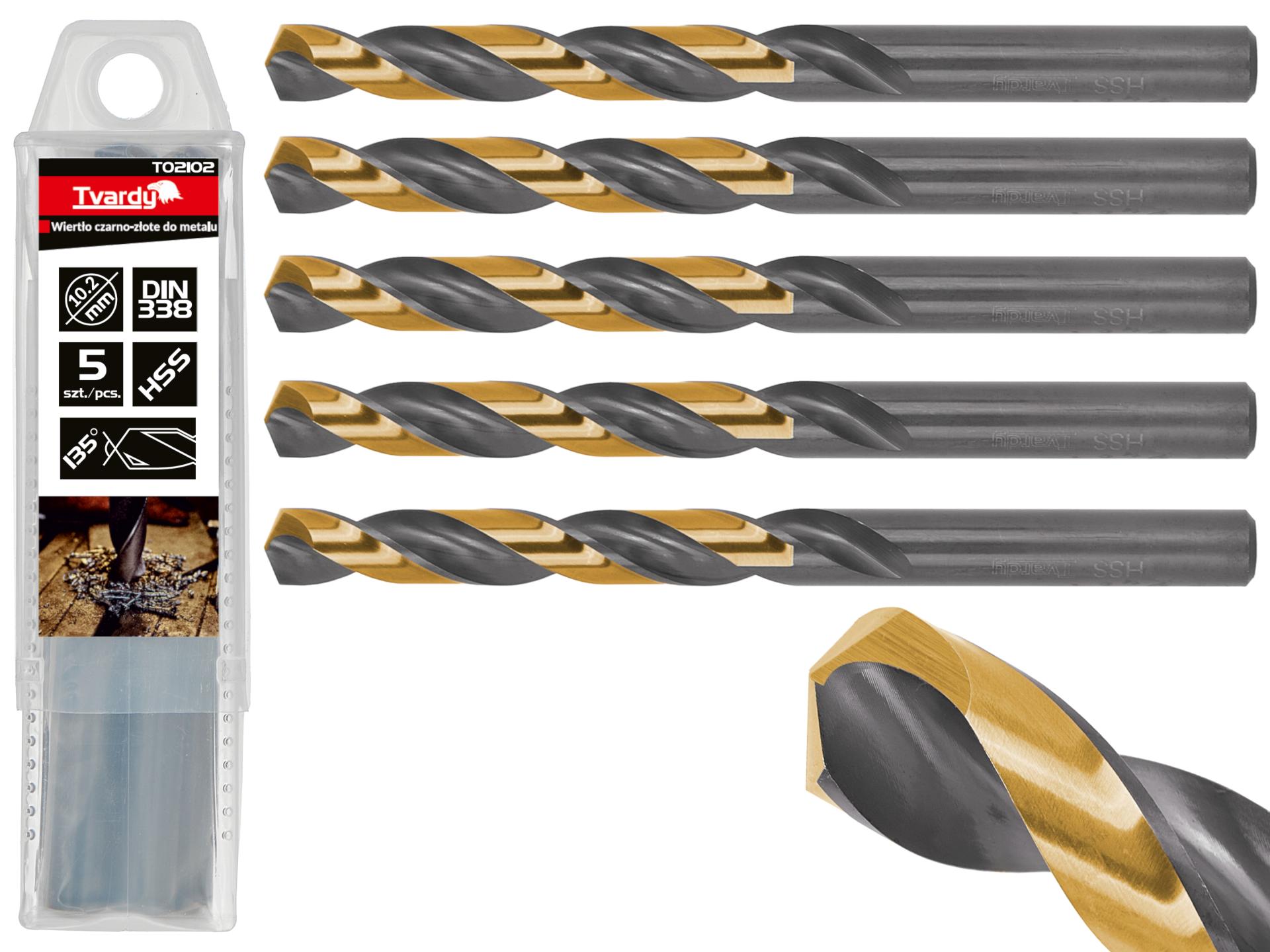 HSS 10.20mm black & gold metal twist drill bit