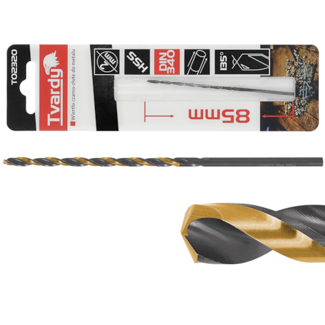 Wiertło czarno-złote do metalu przedłużane HSS M2 2.0mm (1/250/1000)