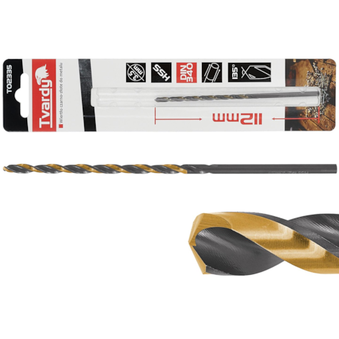Long HSS M2 3.5mm black & gold metal twist drill bit