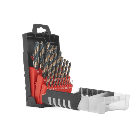 25pcs HSS 1.0-13.0mm black & gold metal twist drill bit set