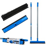 Rubber broom and squeegee with telescopic handle 78.5-140cm