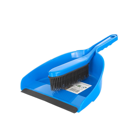 Rubber broom with a dustpan
