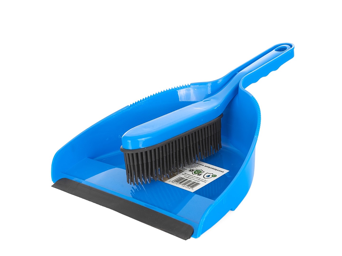 Rubber broom with a dustpan