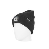 Rechargeable LED head light winter hat (black)