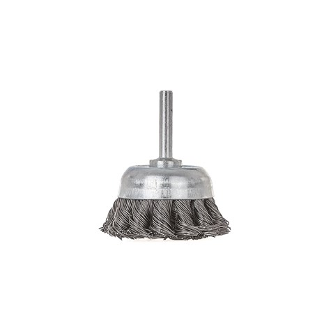 knotted  cup  brush with  shaft   50mm