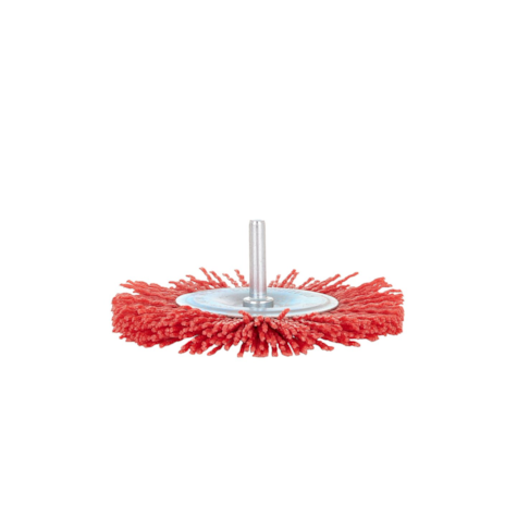 abrasive circular  nylon brush with shaft 100mm