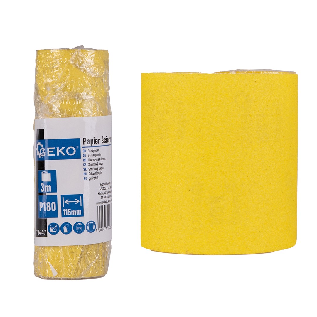 Sandpaper - roll 115mm x 3m P180