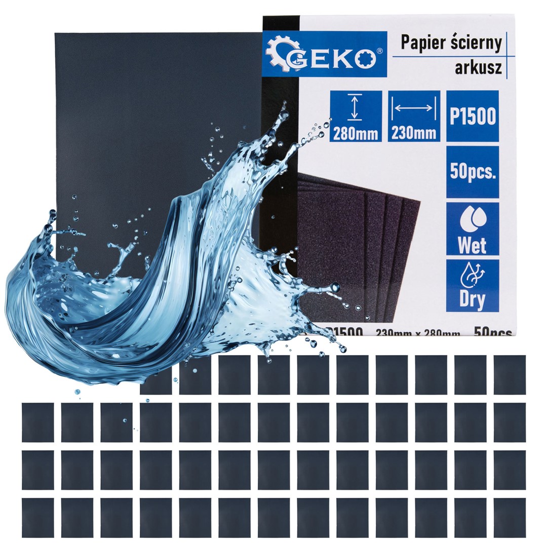 Waterproof sandpaper – sheet 230x280mm P1500