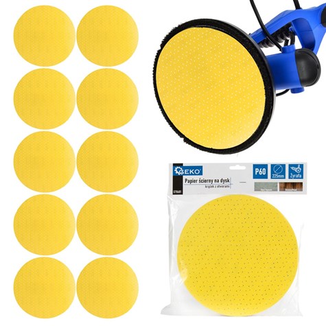 Aluminium Oxide Abrasive Yellow Disc for Giraffe Sander 225mm Grit 60