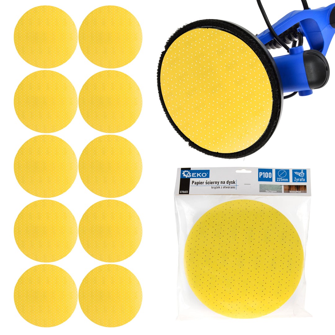 Aluminium Oxide Abrasive Yellow Disc for Giraffe Sander 225mm Grit 100