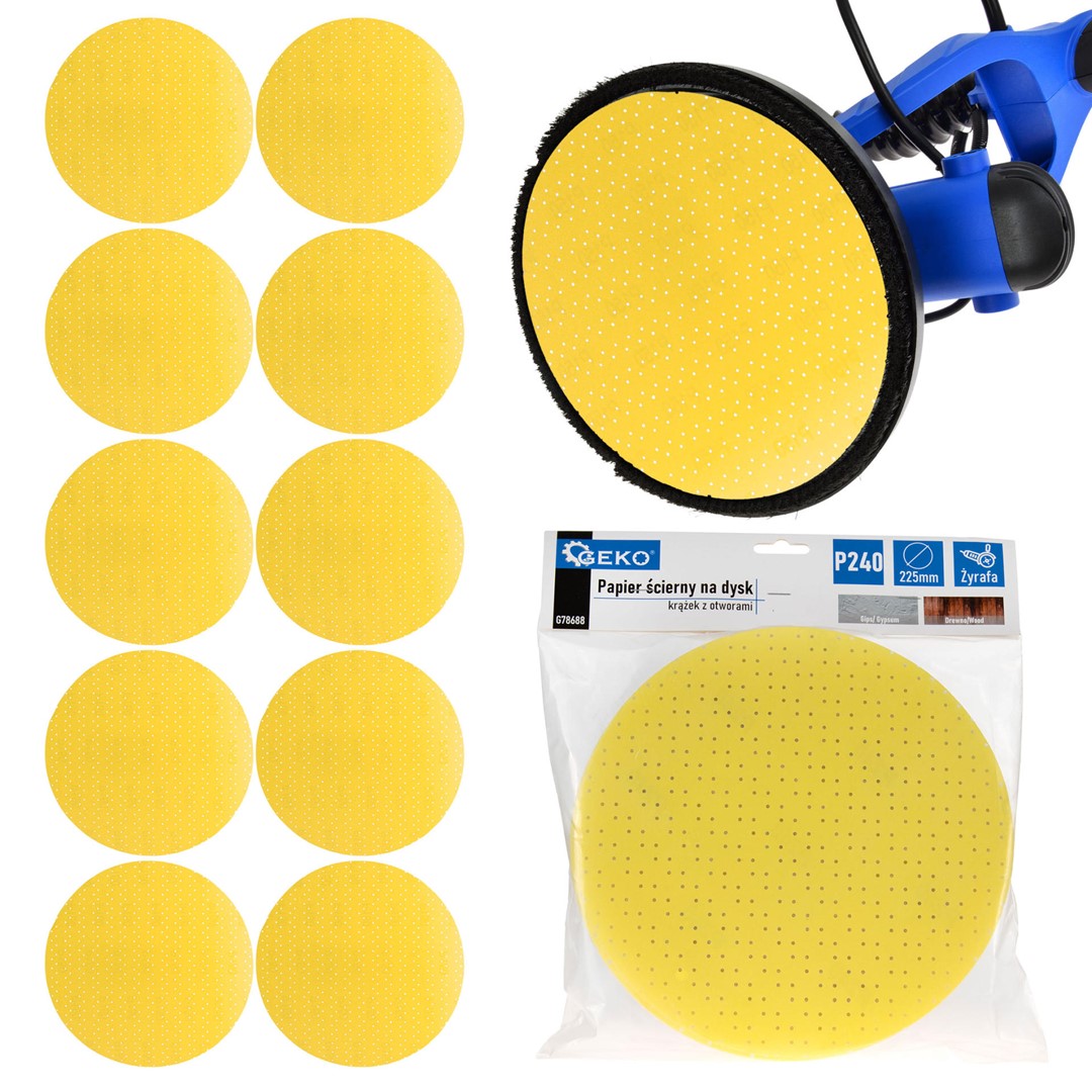 Aluminium Oxide Abrasive Yellow Disc for Giraffe Sander 225mm Grit 240