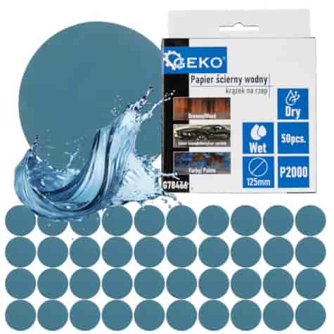 Waterproof sandpaper disc 125mm P2000